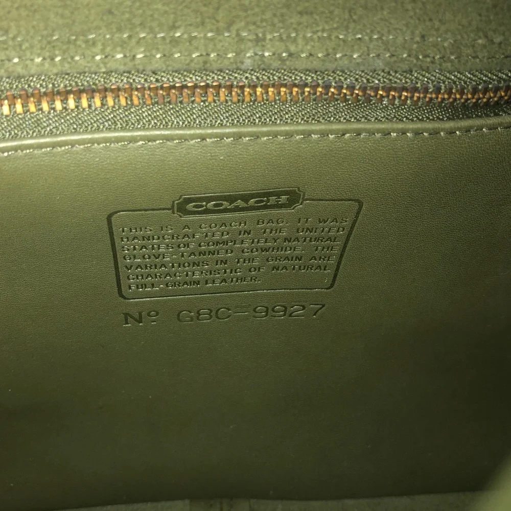 Vintage COACH WILLIS Loden Green Top Handle Turn Lock Bag 9927 COA NWT